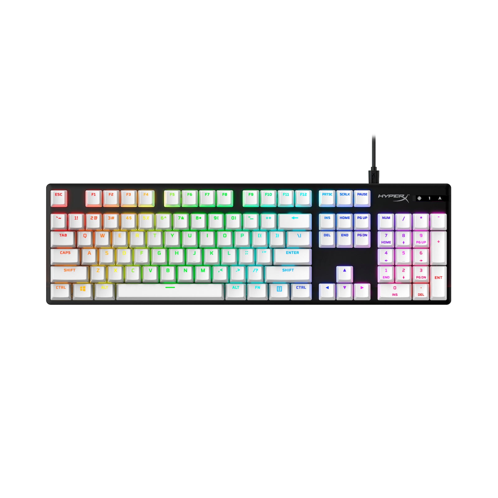 Jeu complet de touches HyperX - PBT (blanc) - 02