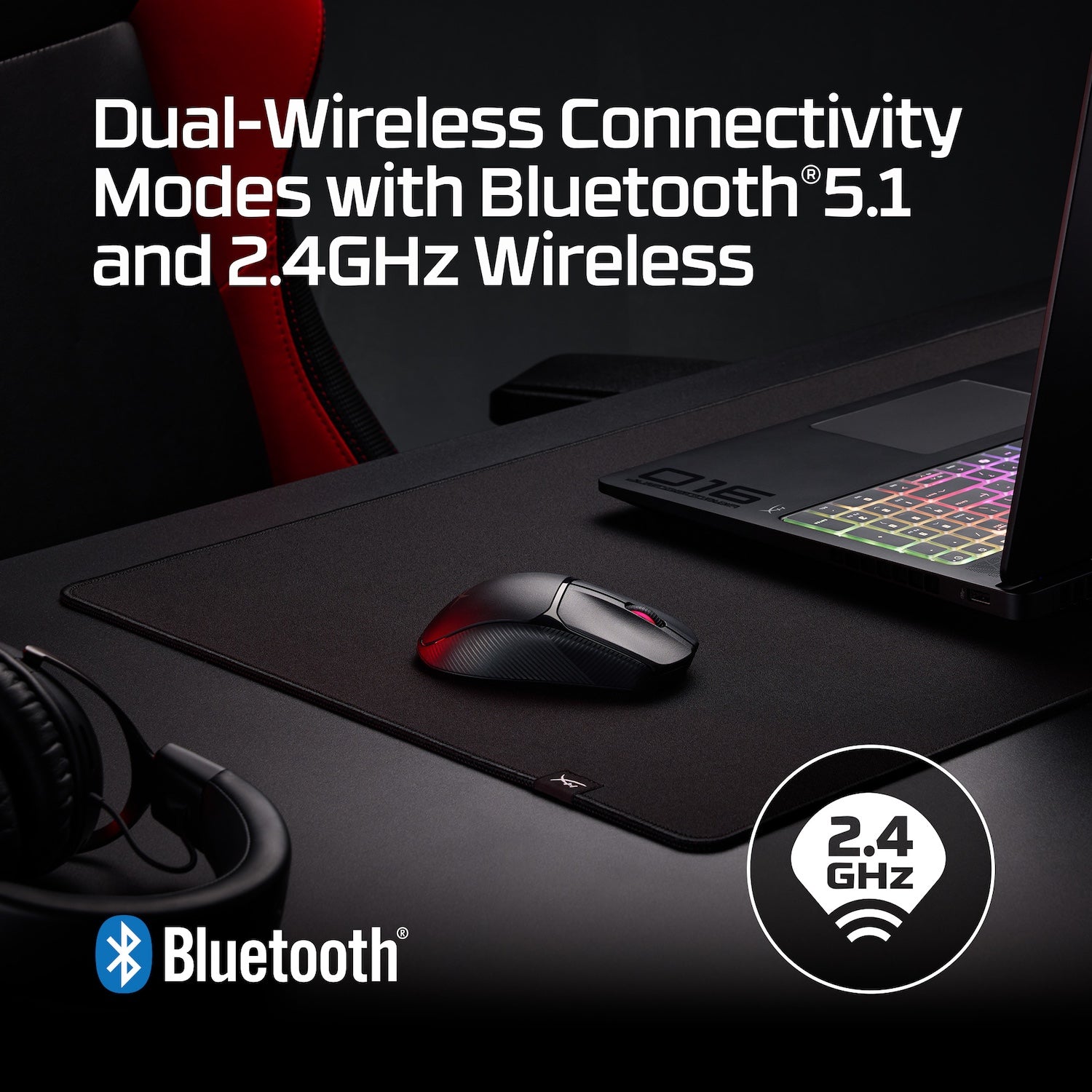 HyperX Pulsefire Fuse - Souris de jeu sans fil (noire) - 06