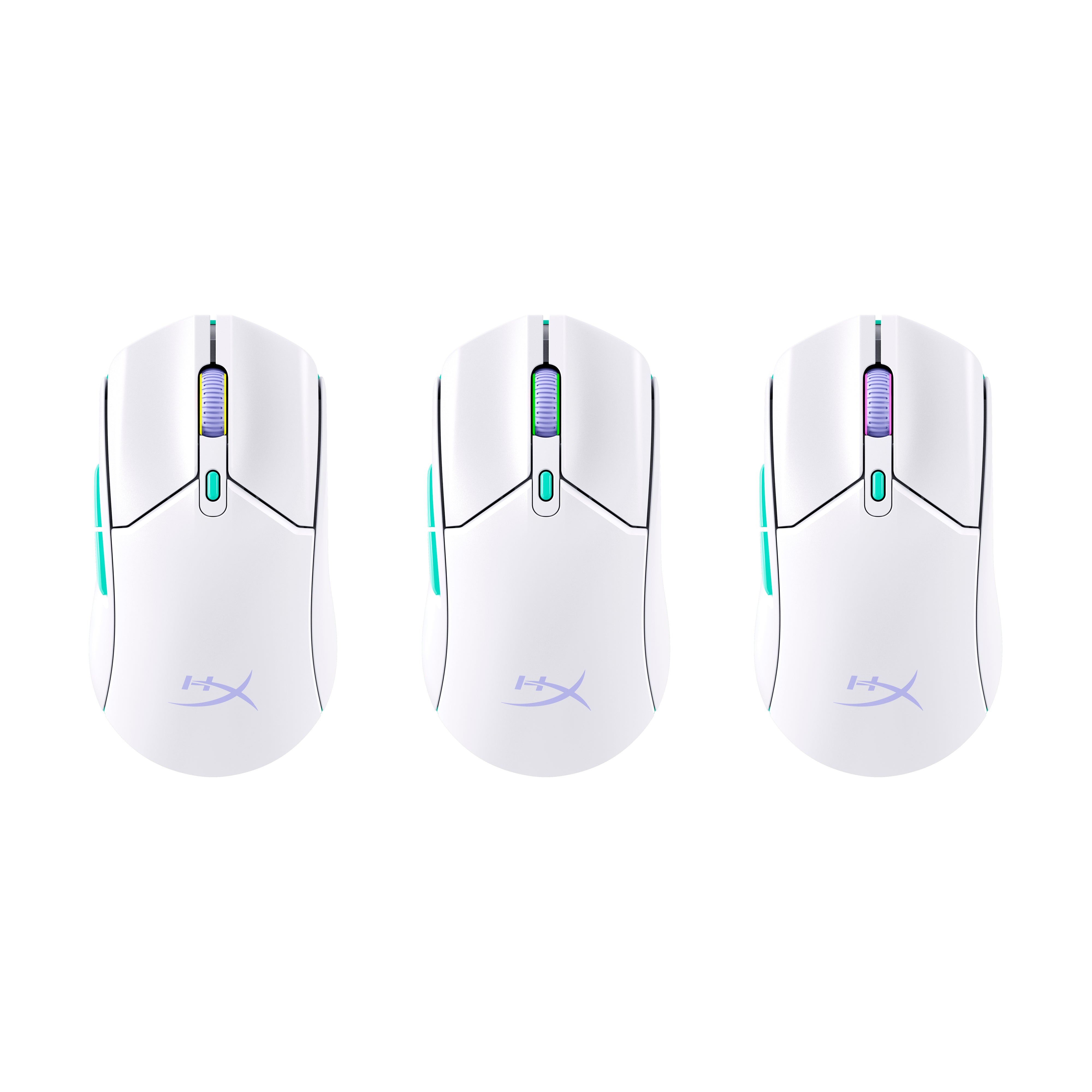 HyperX Pulsefire Haste 2 Core sf - Souris gamer (blanc/vert/violet) - 07