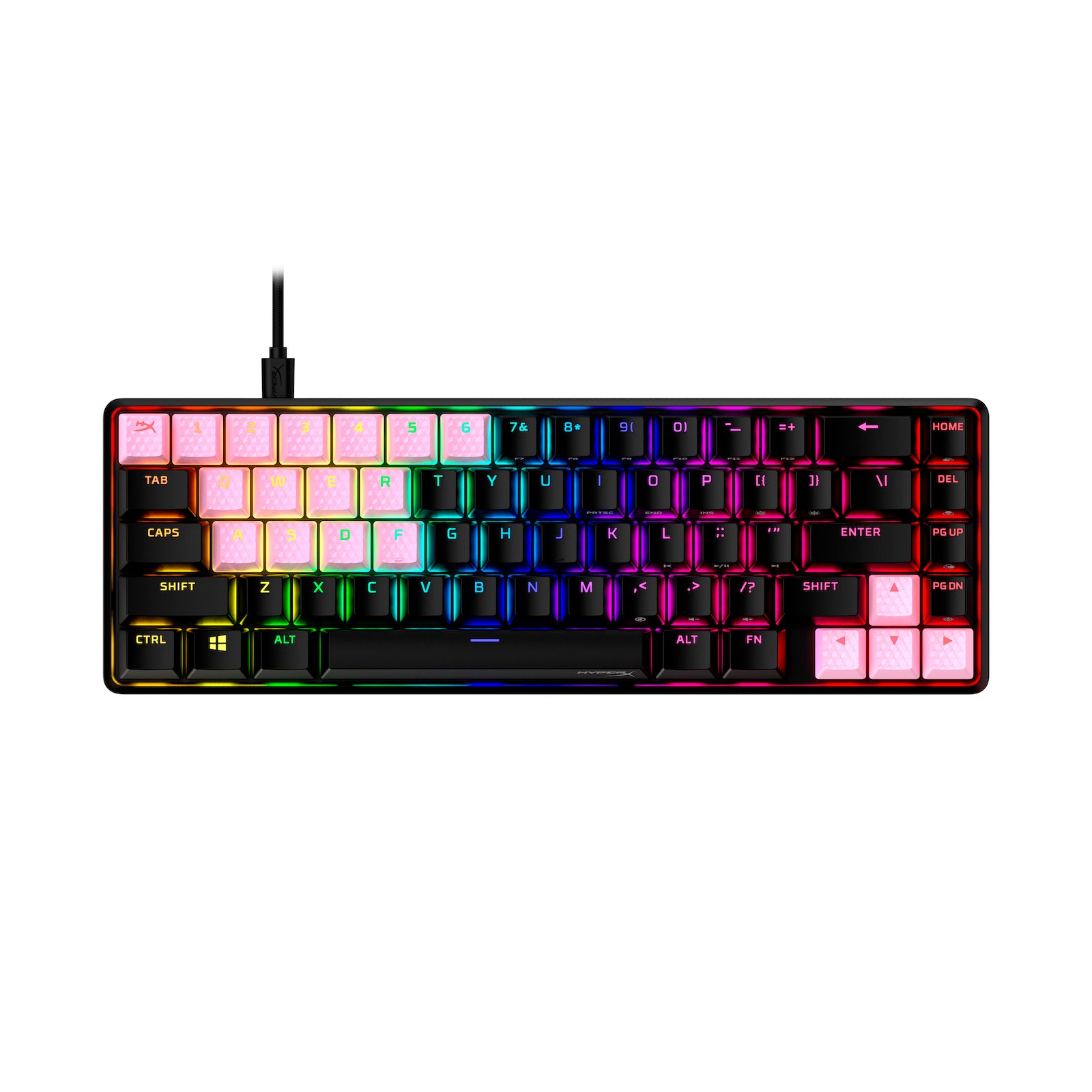Touches en caoutchouc HyperX - Kit d’accessoires de jeu - Rose (disposition États-Unis) - 02