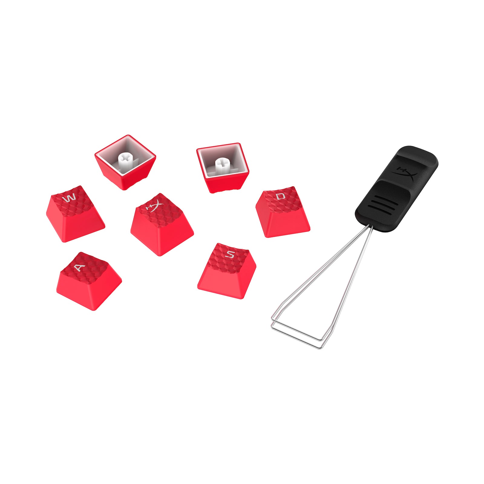 Touches HyperX en caoutchouc - Kit d’accessoires de jeu - Rouge (disposition États-Unis) - 04