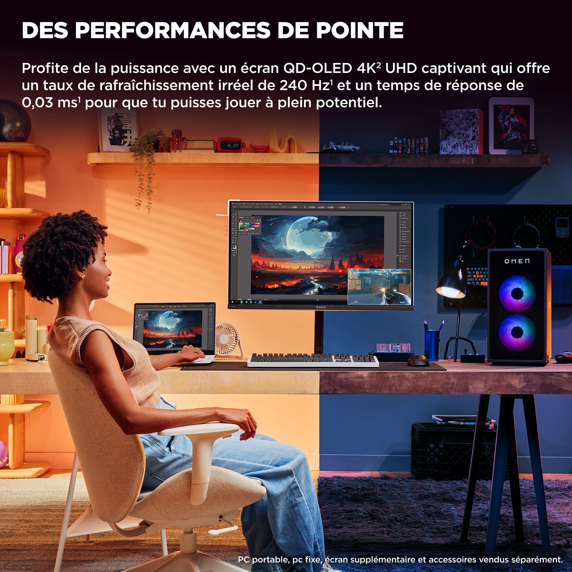 Écran gamer OLED UHD 240 Hz 31,5 pouces OMEN Transcend - OMEN Transcend 32