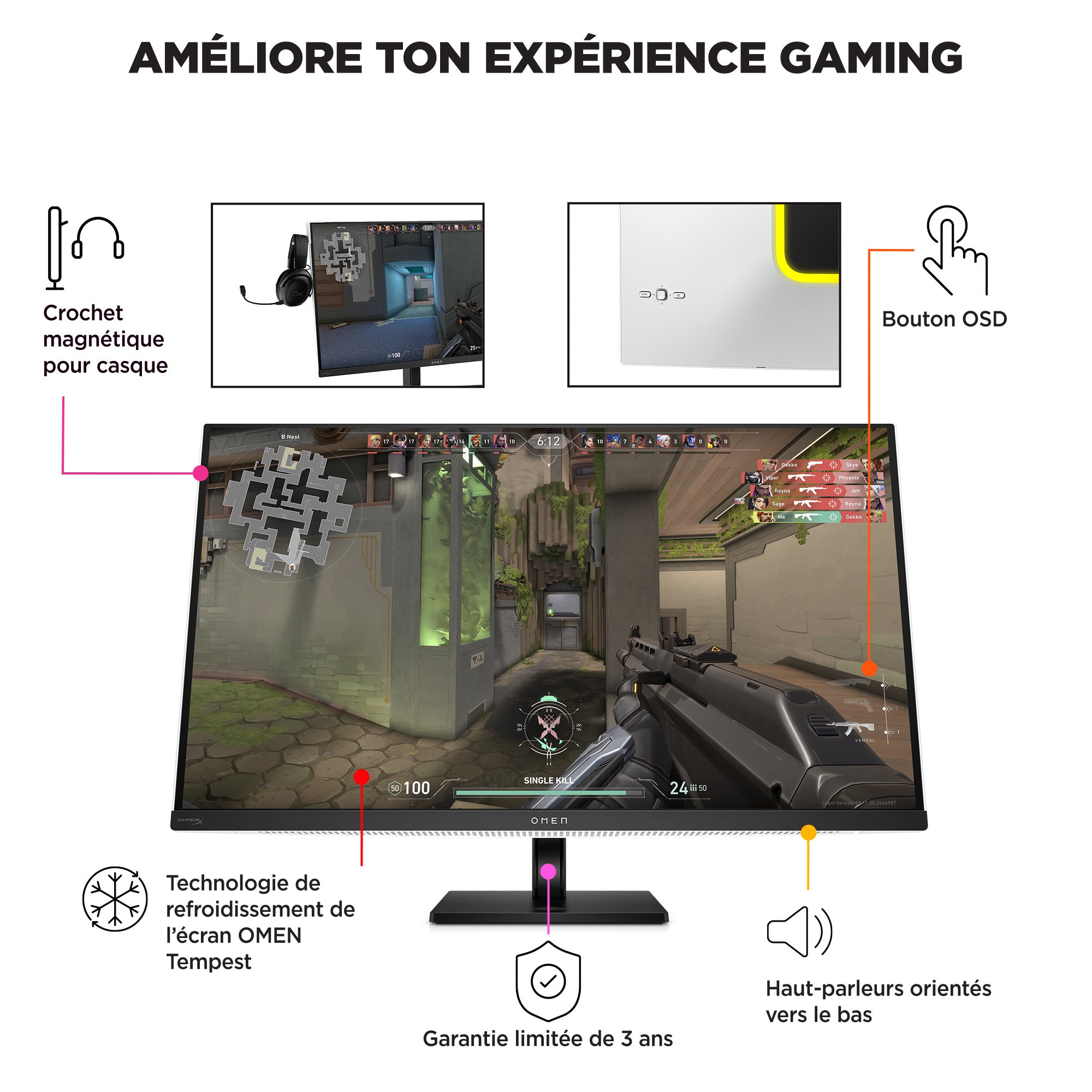 Écran gamer OLED UHD 240 Hz 31,5 pouces OMEN Transcend - OMEN Transcend 32
