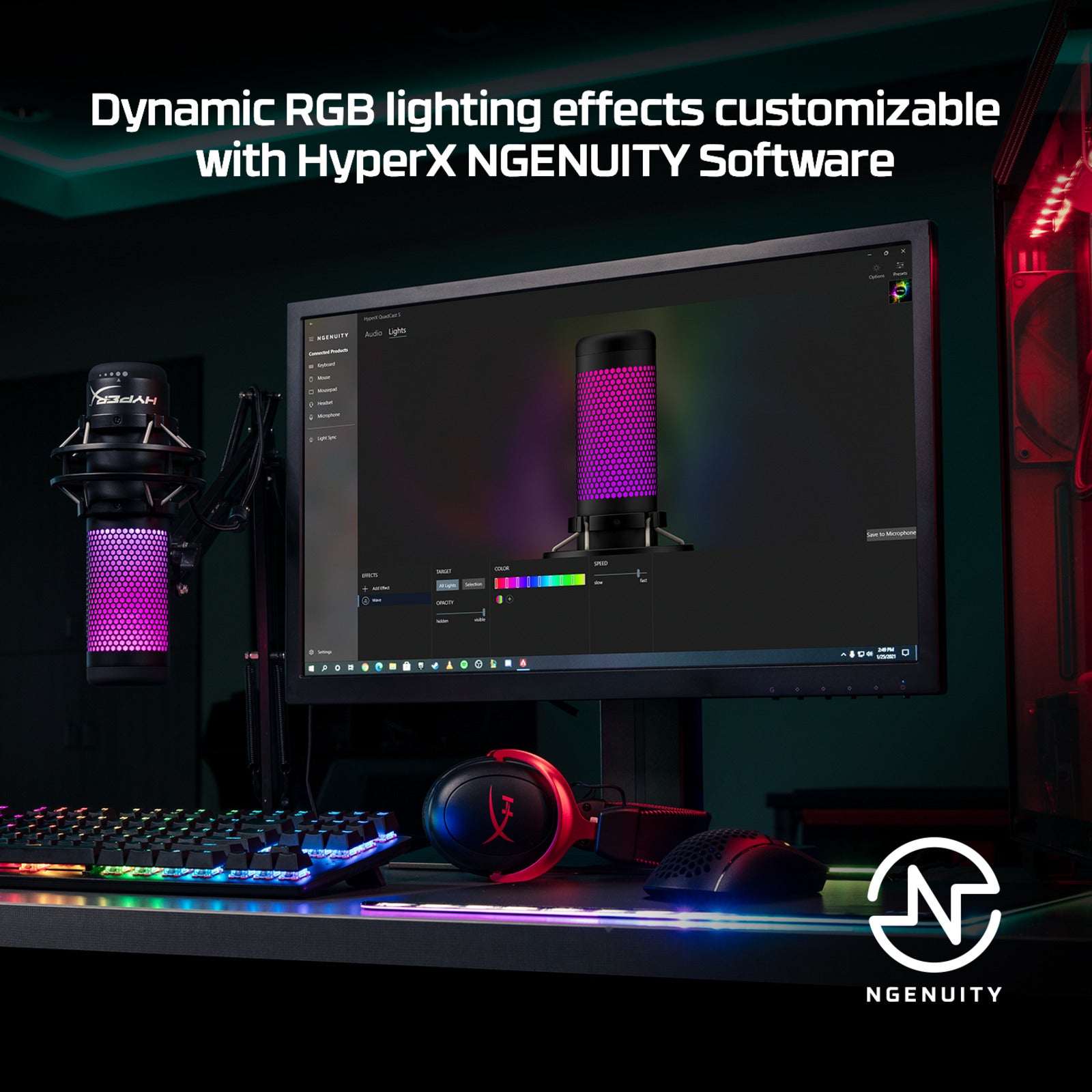 HyperX QuadCast S – USB Microphone – RGB Lighting