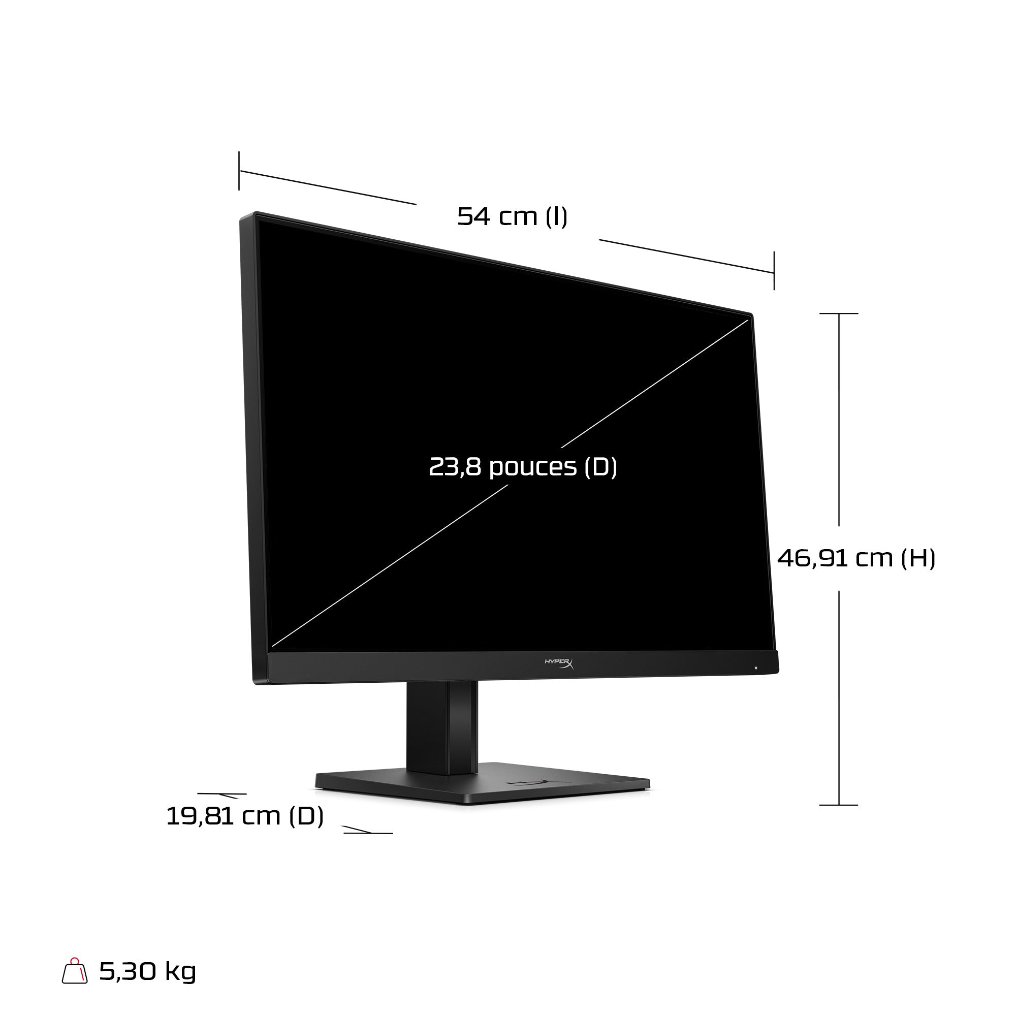 Écran gamer HyperX OMEN 23,8 pouces FHD 180 Hz – OMEN 24 G2 - 09