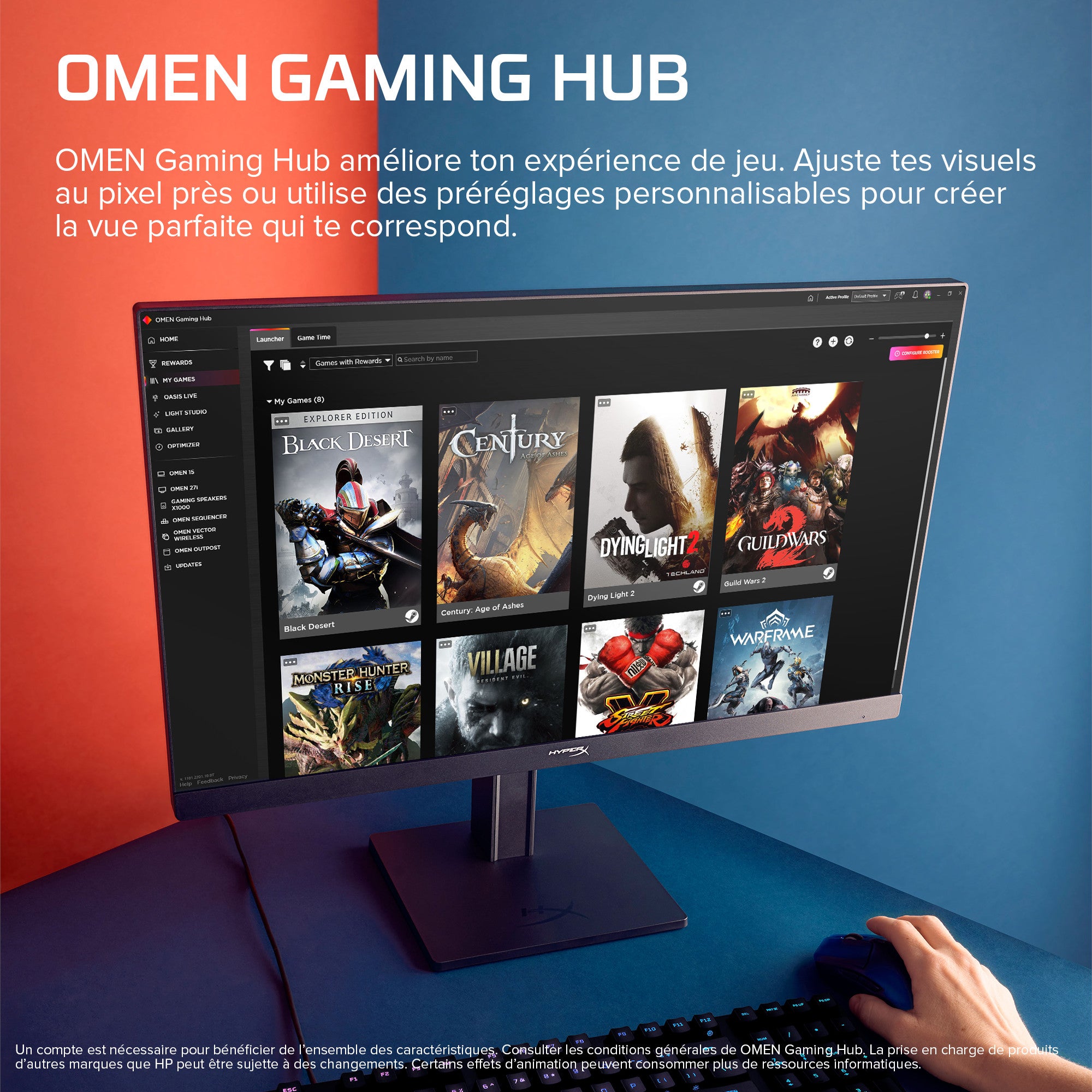 Écran gamer HyperX OMEN 23,8 pouces FHD 180 Hz – OMEN 24 G2 - 03