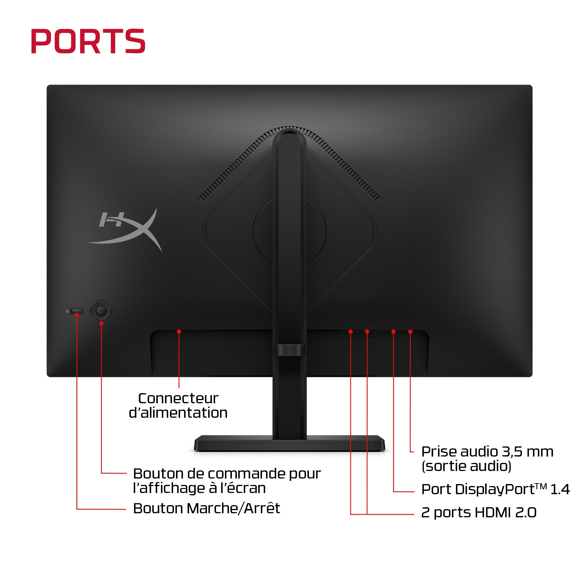 Écran gamer HyperX OMEN 23,8 pouces FHD 180 Hz – OMEN 24 G2 - 08