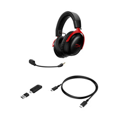 HyperX Cloud III S Sans fil – Casque gamer (noir-rouge) - 08