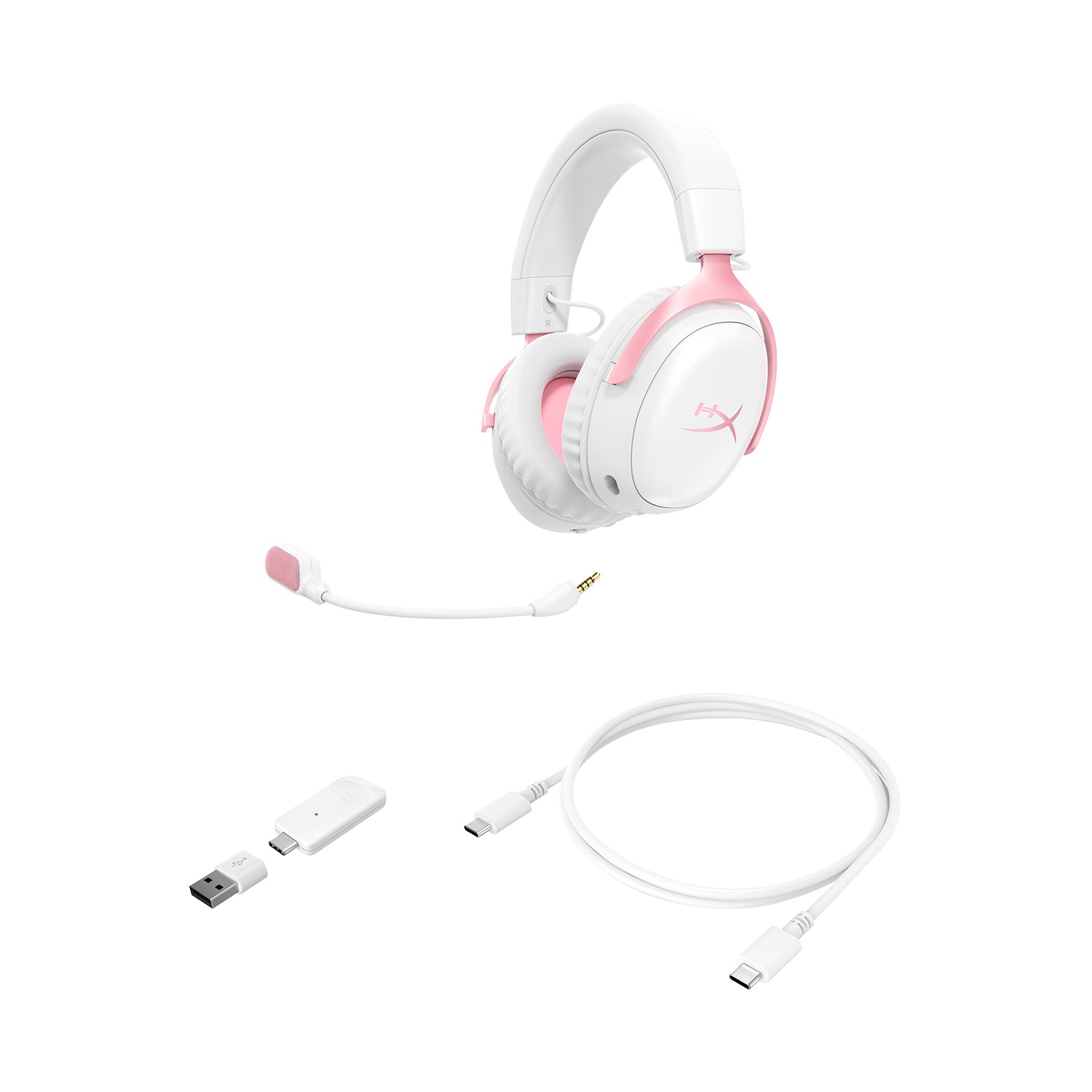 HyperX Cloud III S - Micro-casque gamer sans fil (Blanc/rose) - 08