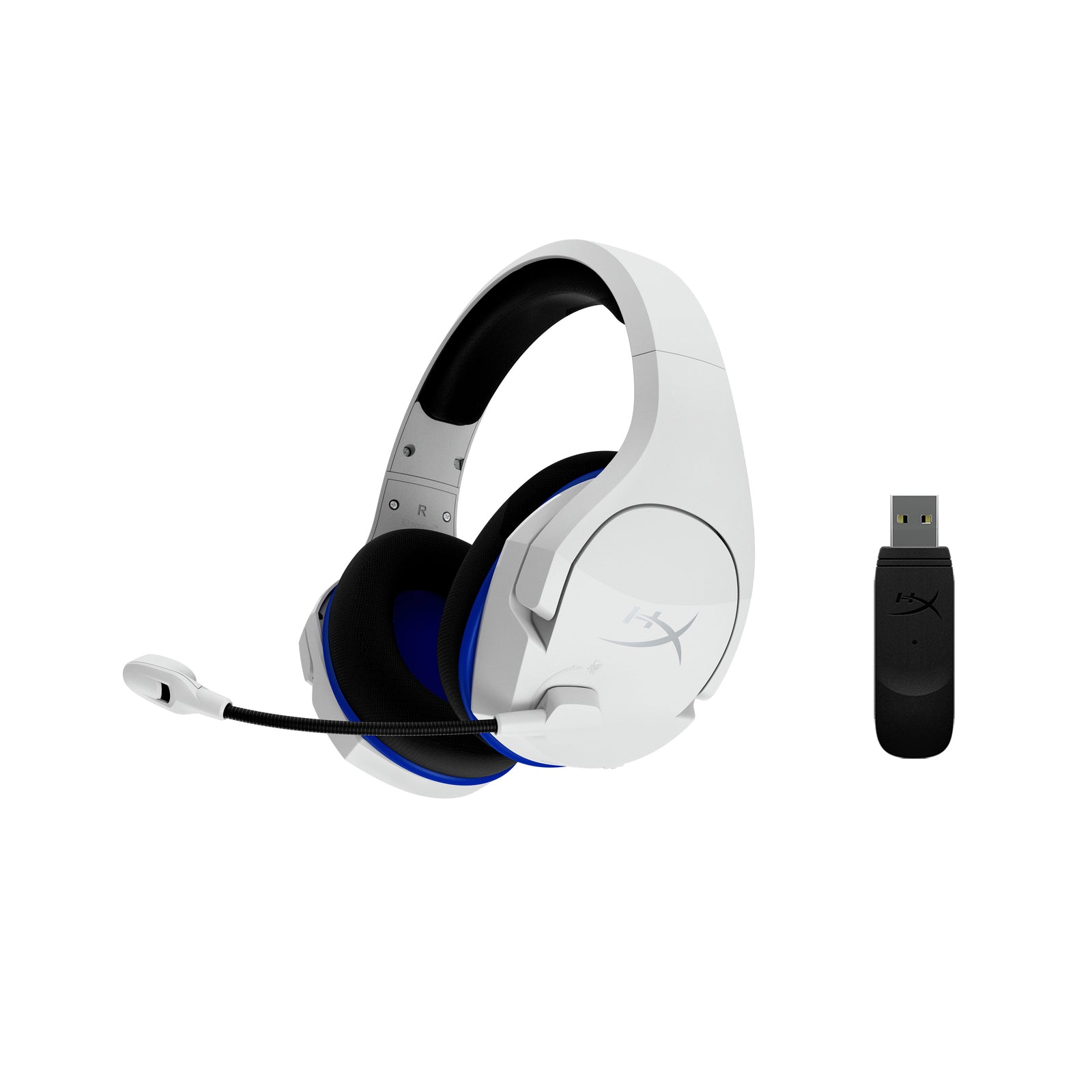 Core HyperX Cloud Plus - Casque pour jeux sans fil (bleu blanc) - PS5 -PS4 - 02