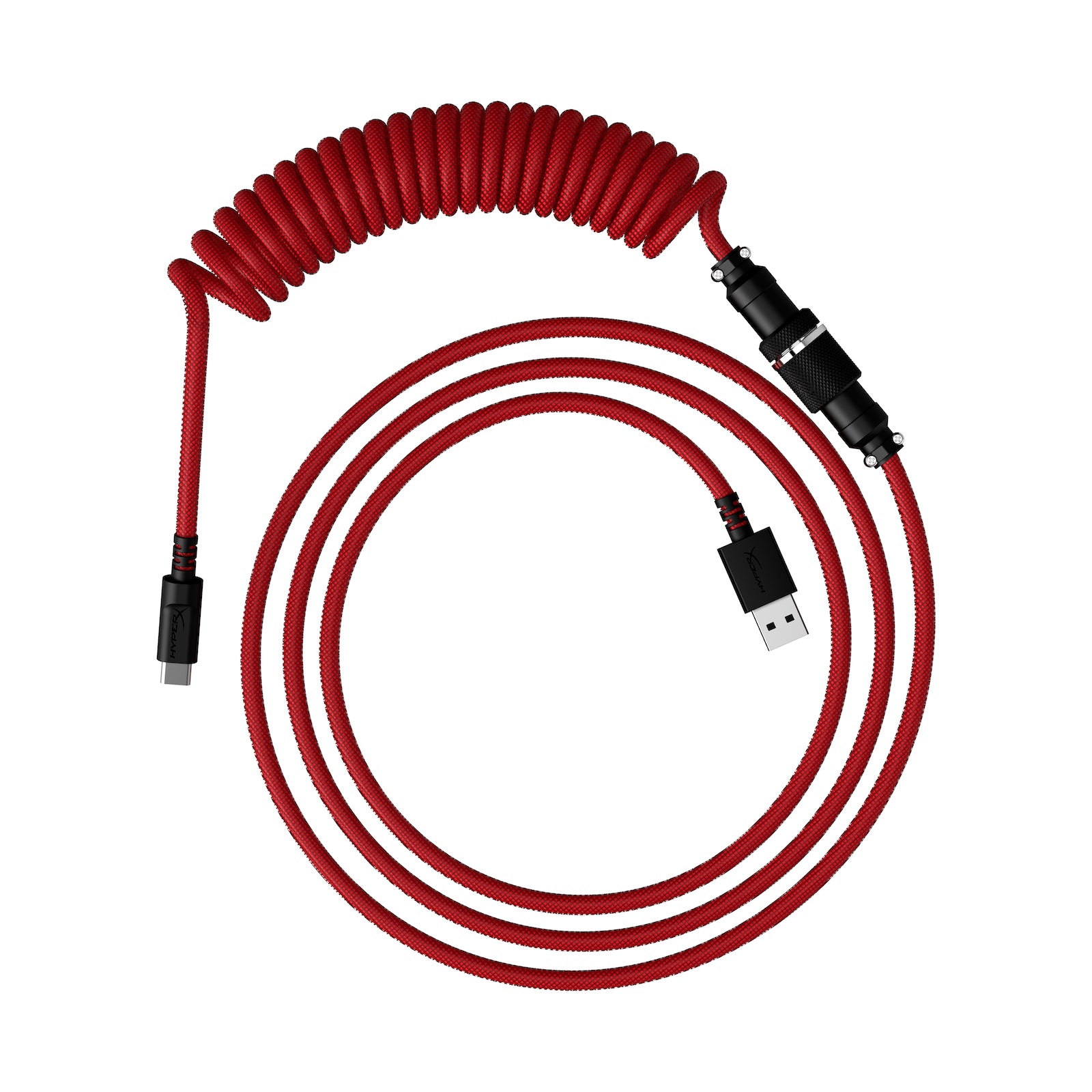 Câble torsadé USB-C HyperX rouge-noir - 01