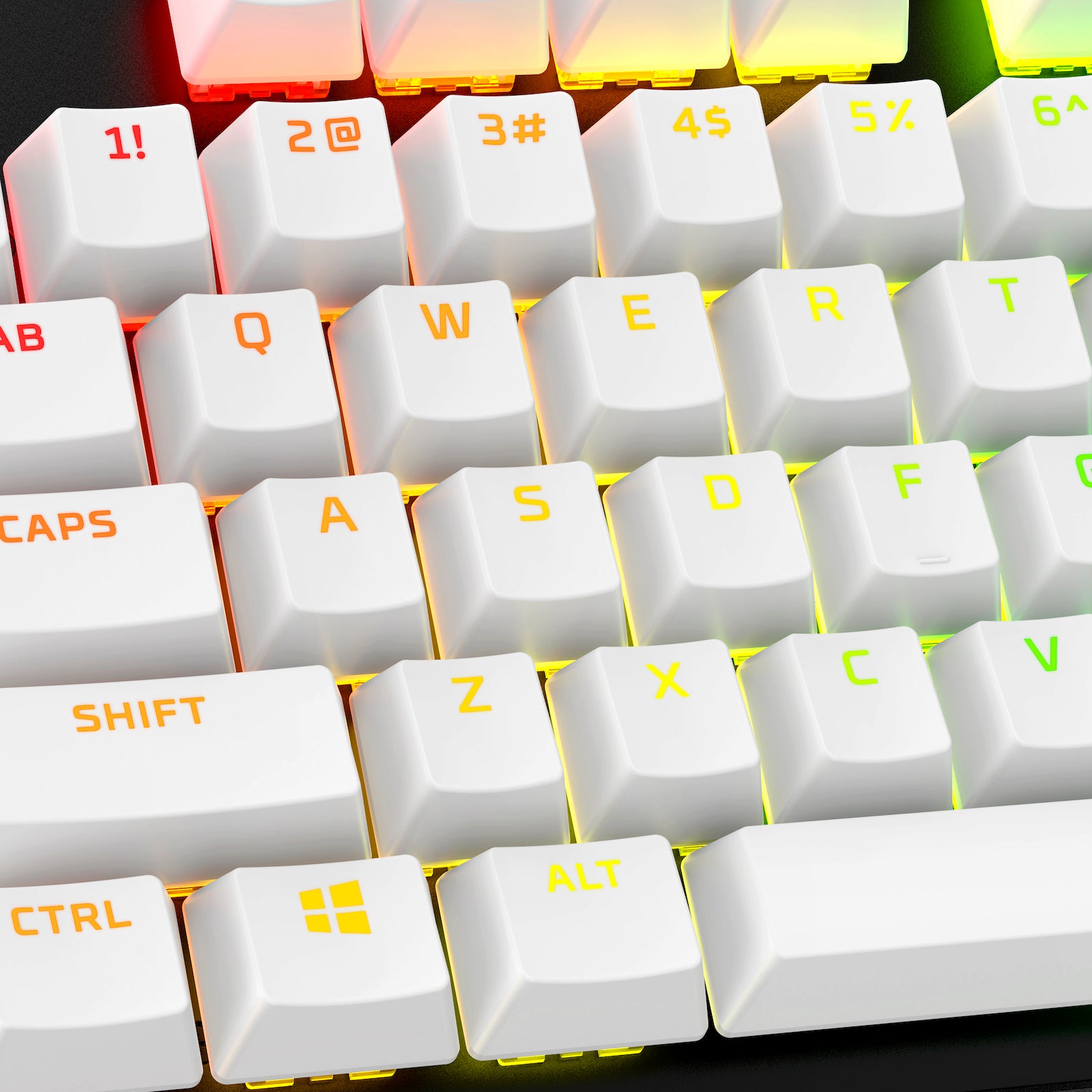 Jeu complet de touches HyperX - PBT (blanc) - 05