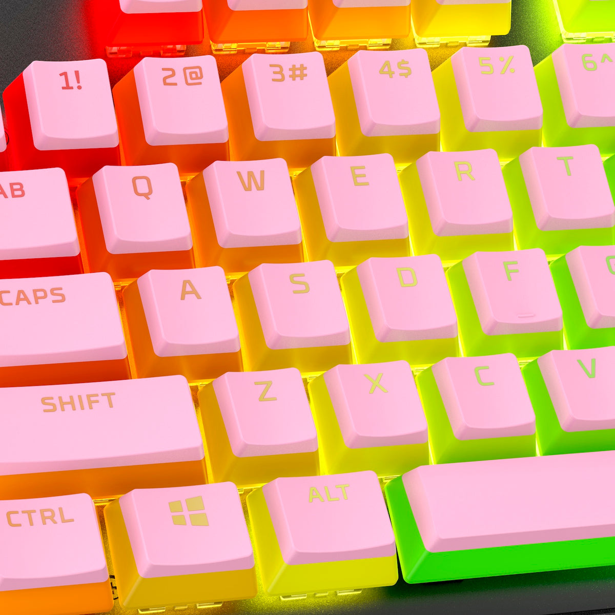HyperX Pudding Keycaps 2 - Ensemble de touches complet - PBT - Rose (disposition des États-Unis) - 01