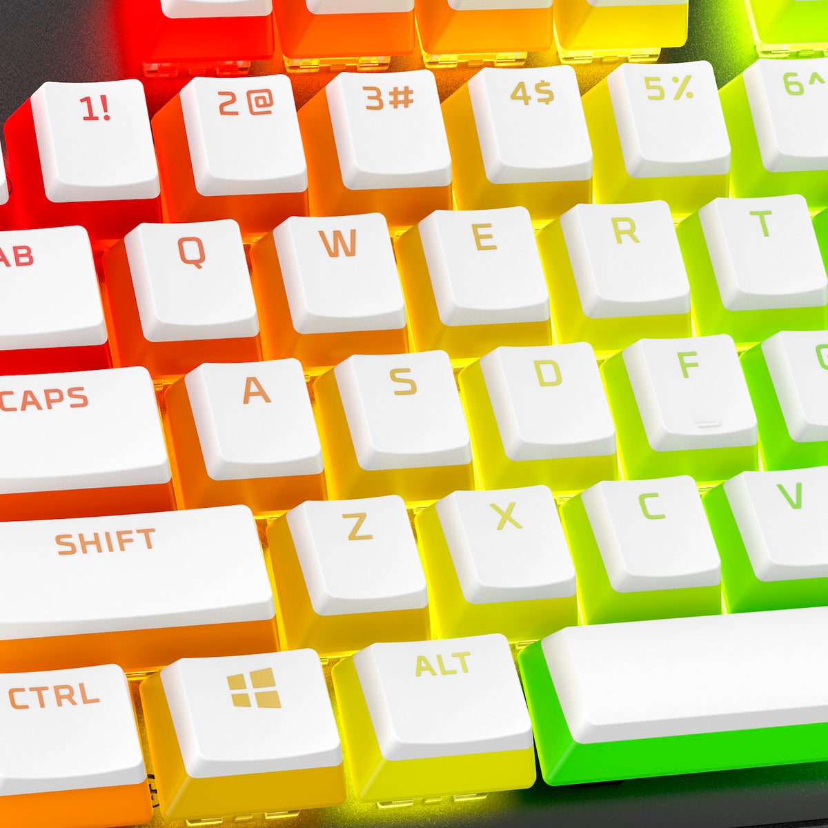 HyperX Pudding Keycaps 2 - Ensemble de touches complet - PBT - Blanc (disposition des États-Unis) - 01