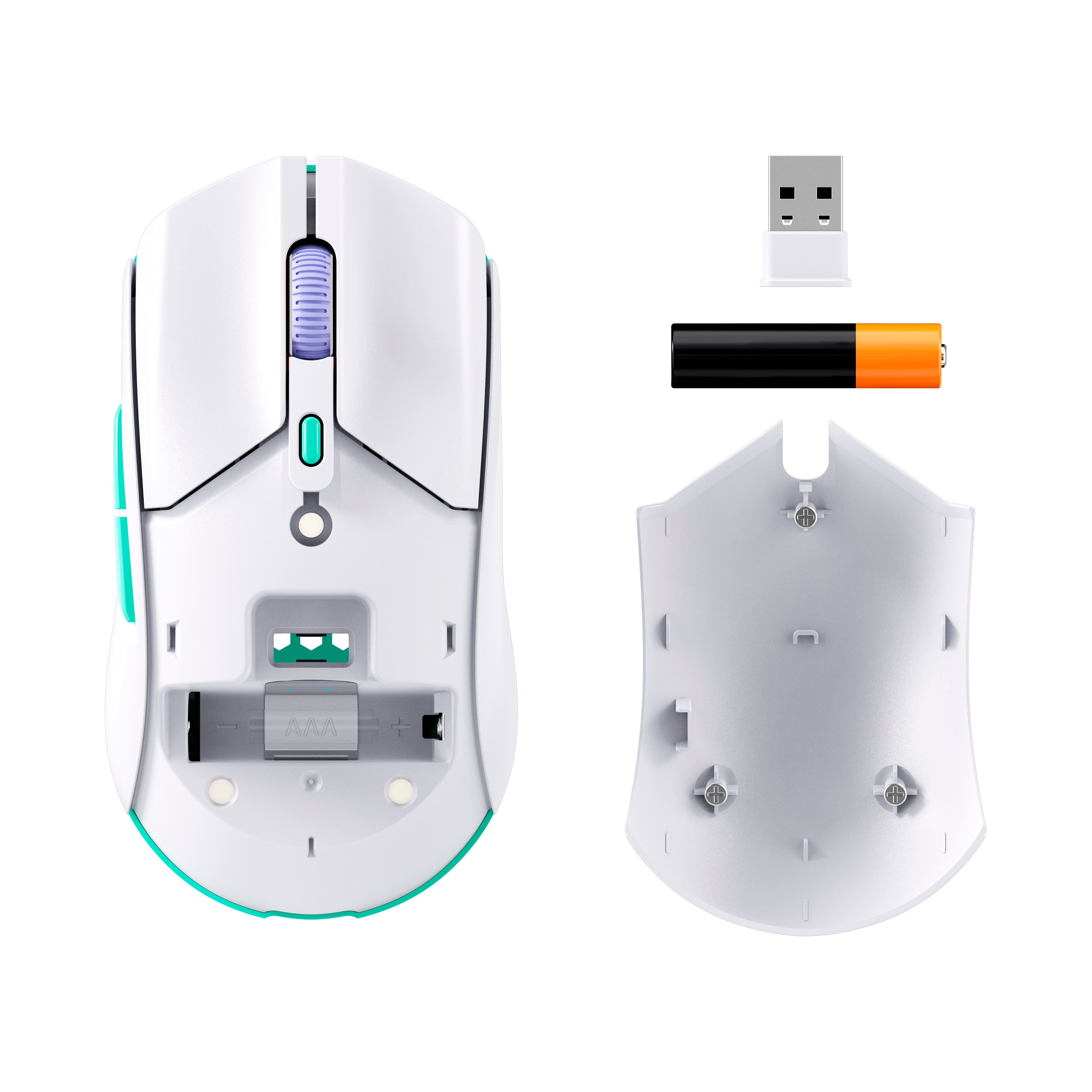 HyperX Pulsefire Haste 2 Core sf - Souris gamer (blanc/vert/violet) - 08