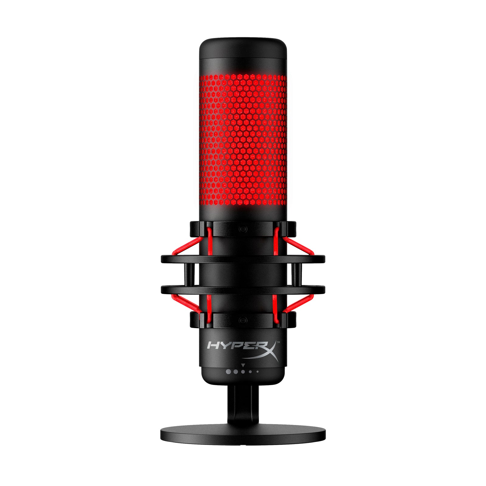 HyperX QuadCast - microphone USB (rouge noir) - Éclairage rouge - 01