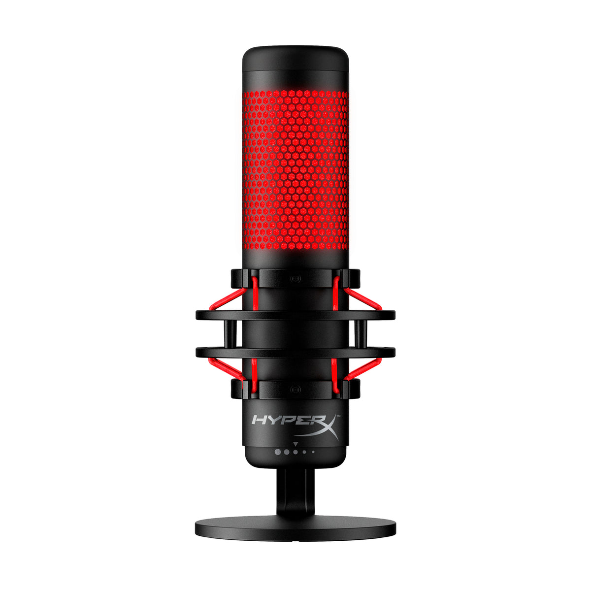HyperX QuadCast - microphone USB (rouge noir) - Éclairage rouge - 01