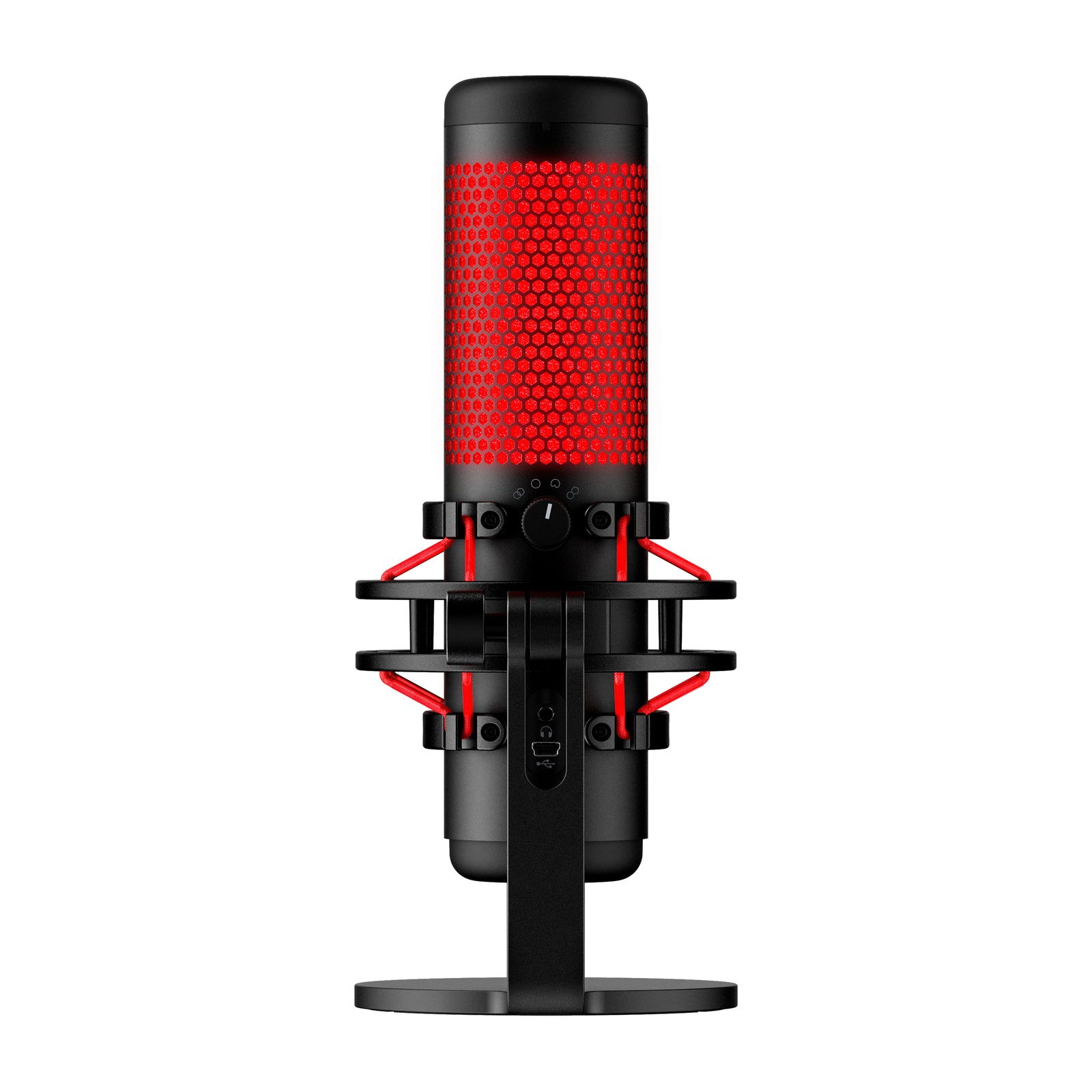HyperX QuadCast - microphone USB (rouge noir) - Éclairage rouge - 03