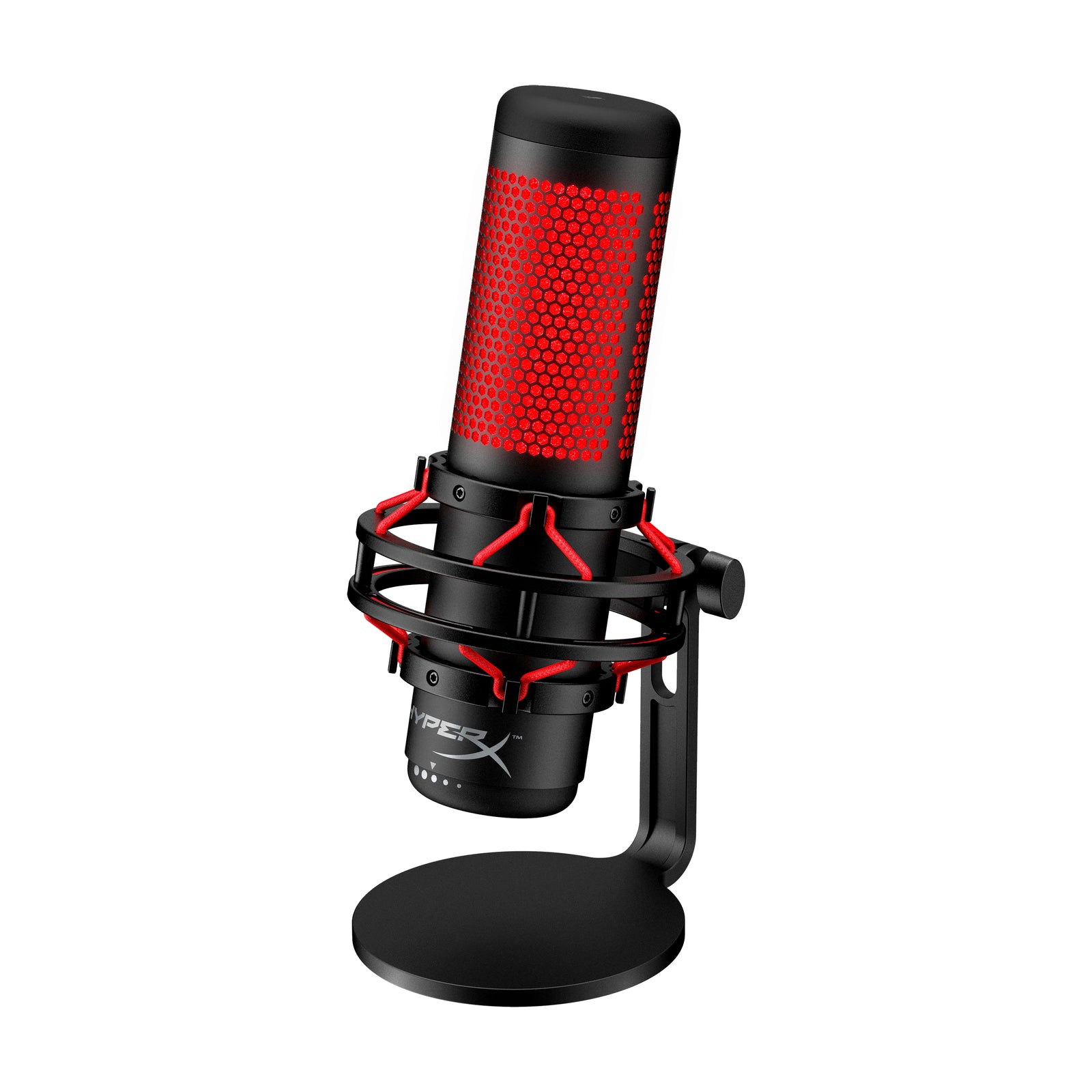 HyperX QuadCast - microphone USB (rouge noir) - Éclairage rouge - 04