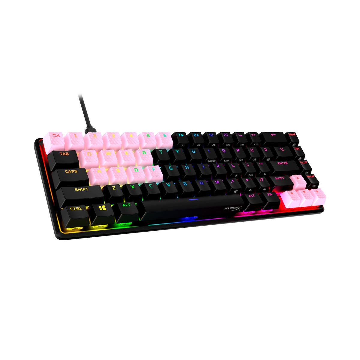 Touches en caoutchouc HyperX - Kit d’accessoires de jeu - Rose (disposition États-Unis) - 01