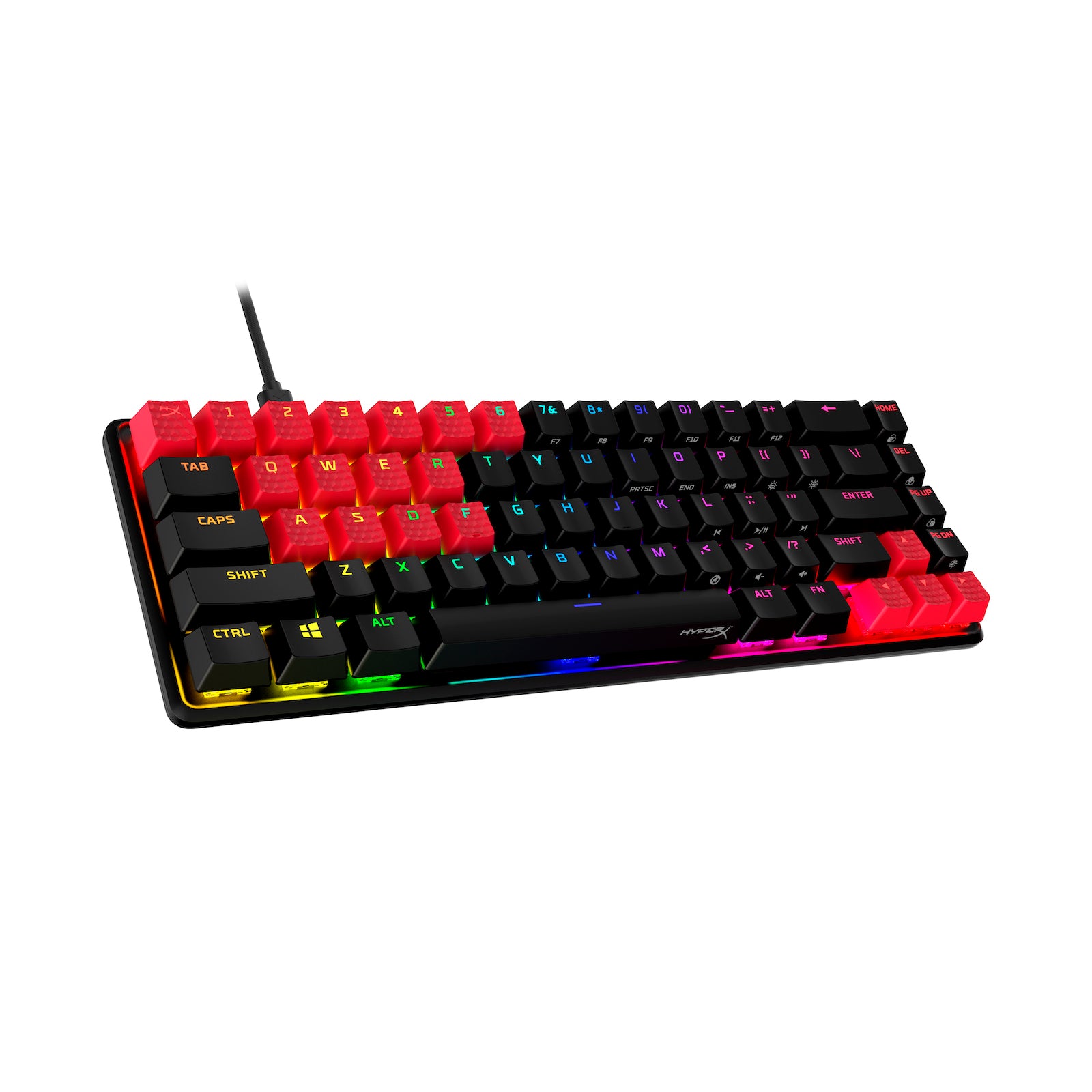 Touches HyperX en caoutchouc - Kit d’accessoires de jeu - Rouge (disposition États-Unis) - 01
