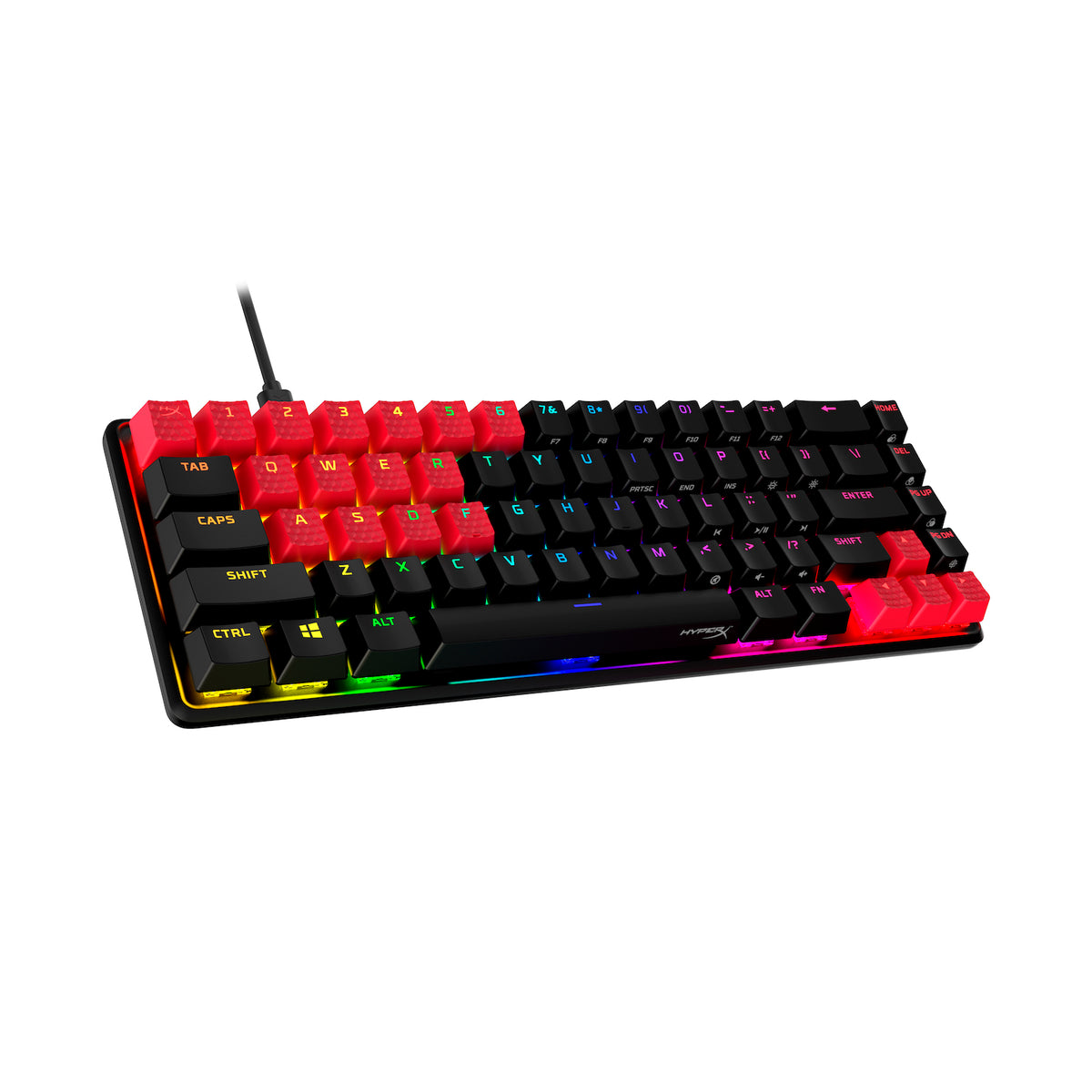 Touches HyperX en caoutchouc - Kit d’accessoires de jeu - Rouge (disposition États-Unis) - 01