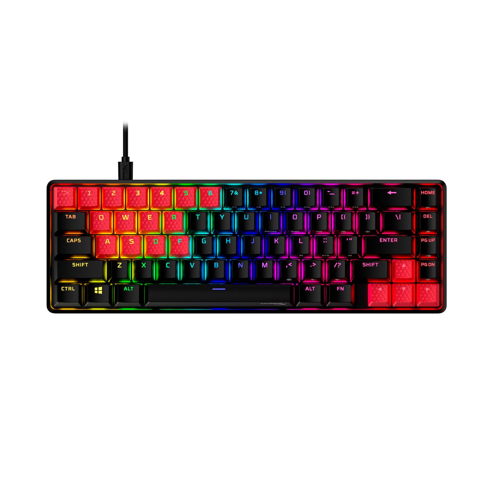 Touches HyperX en caoutchouc - Kit d’accessoires de jeu - Rouge (disposition États-Unis) - 02