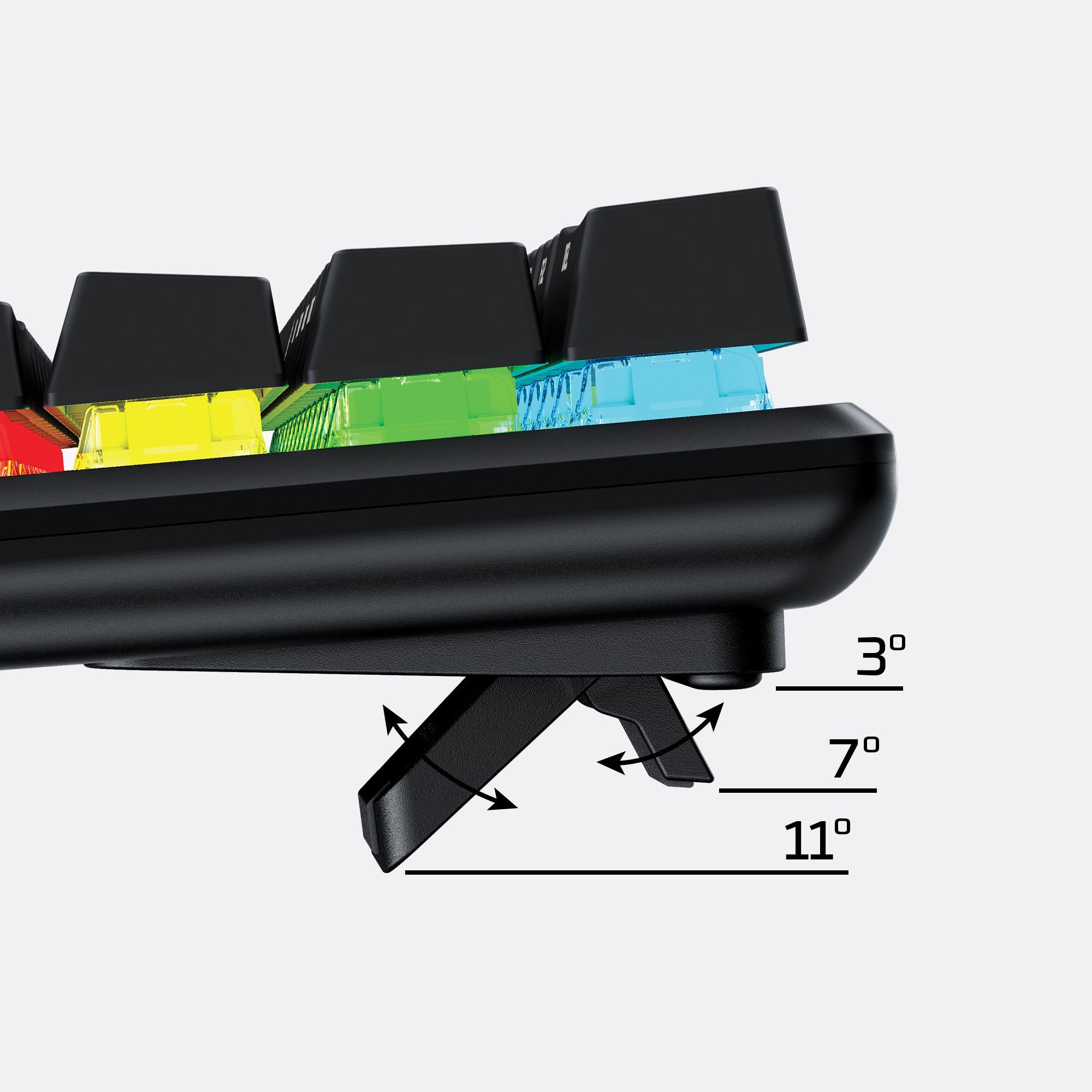 Trois angles de positionnement et câble USB-C amovible