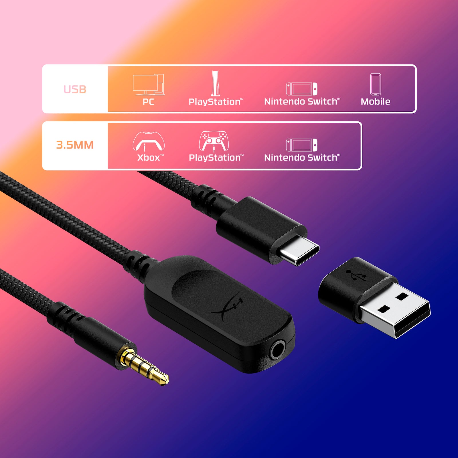 Compatibilité polyvalente via les ports USB-C, USB-A et 3,5 mm