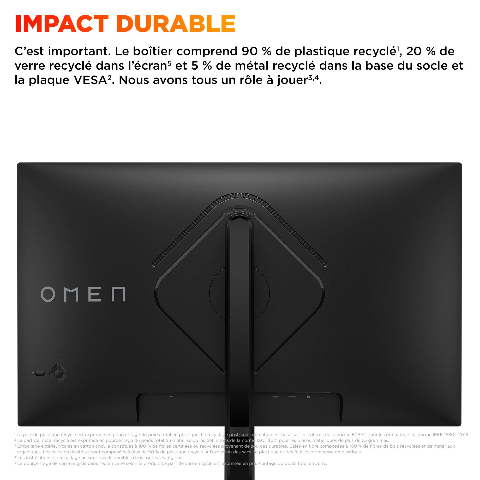Écran gamer FHD 180 Hz OMEN 27 pouces - OMEN 27 G2