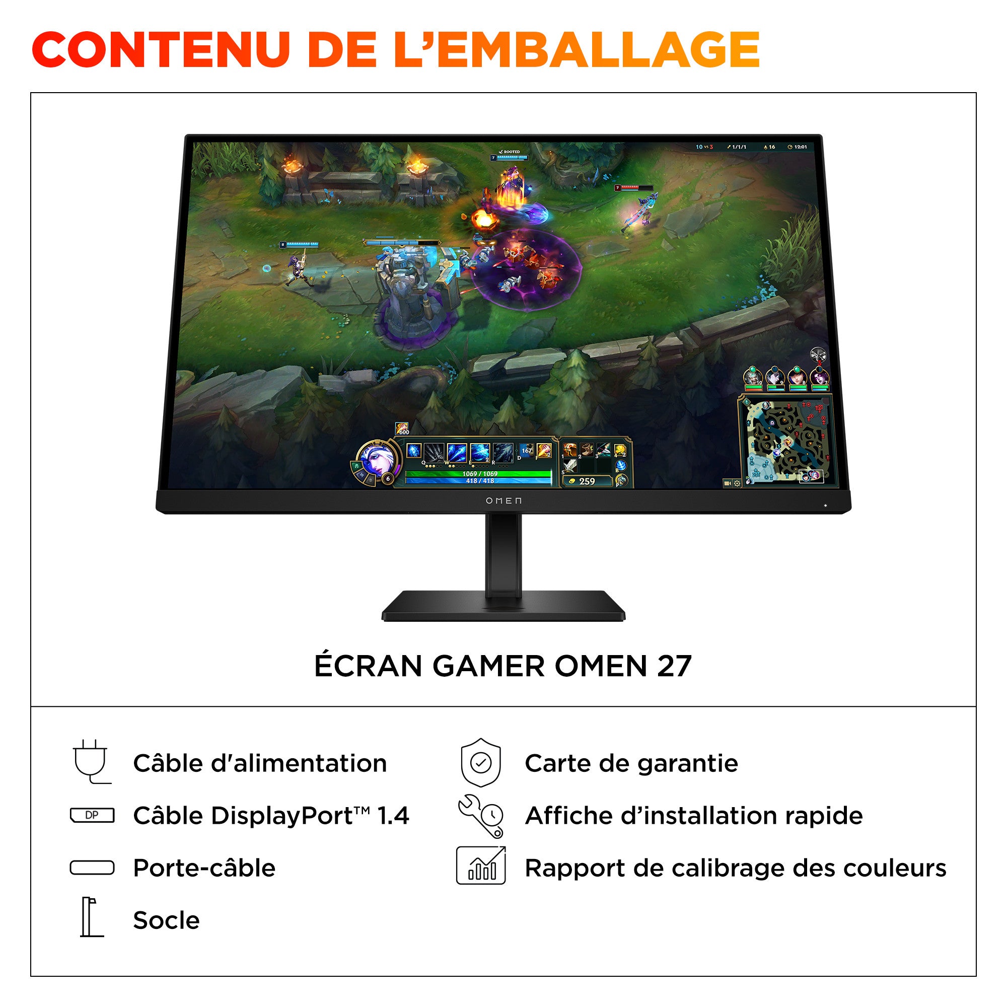 Écran gamer FHD 180 Hz OMEN 27 pouces - OMEN 27 G2