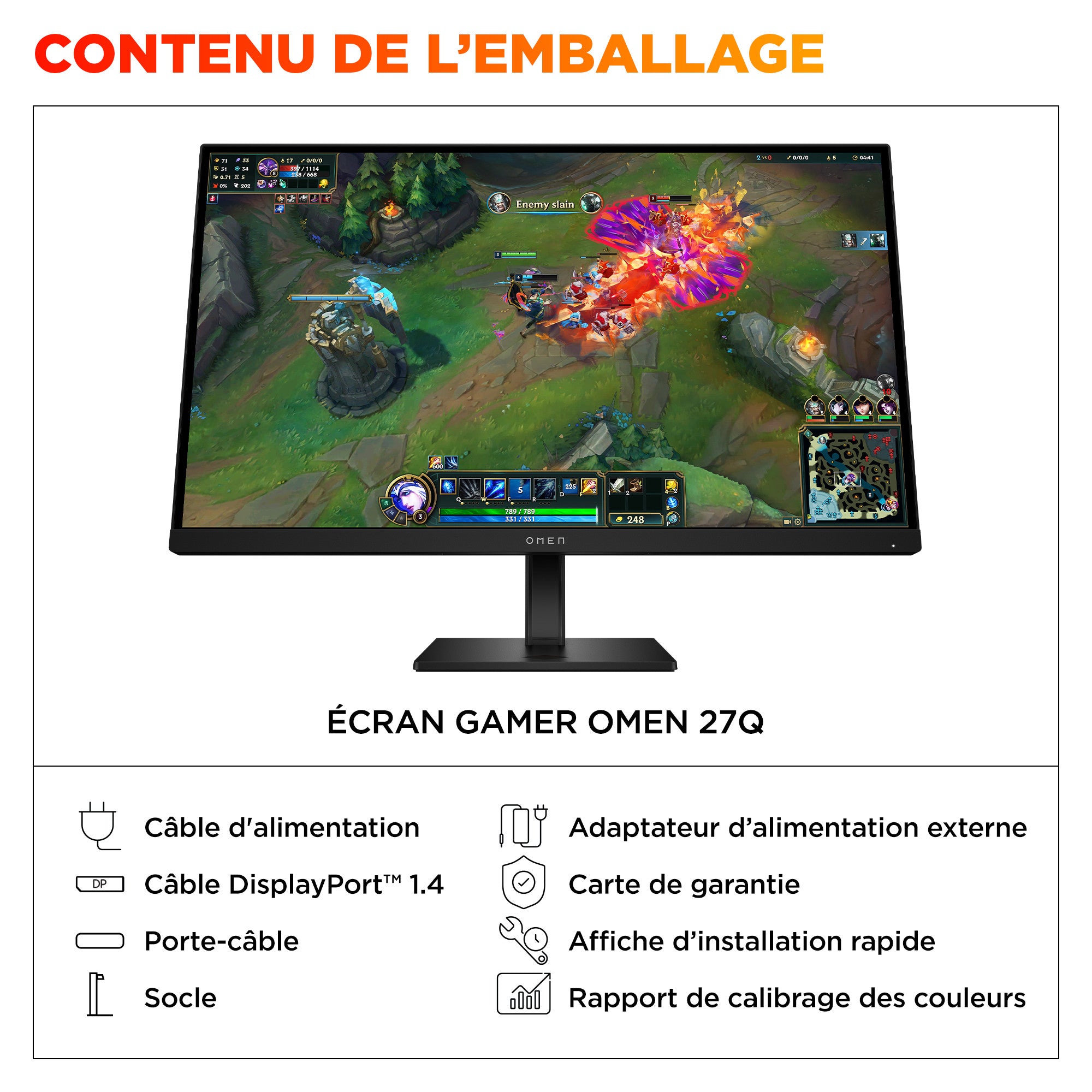 Écran gamer QHD 180 Hz OMEN 27 pouces - OMEN 27q G2