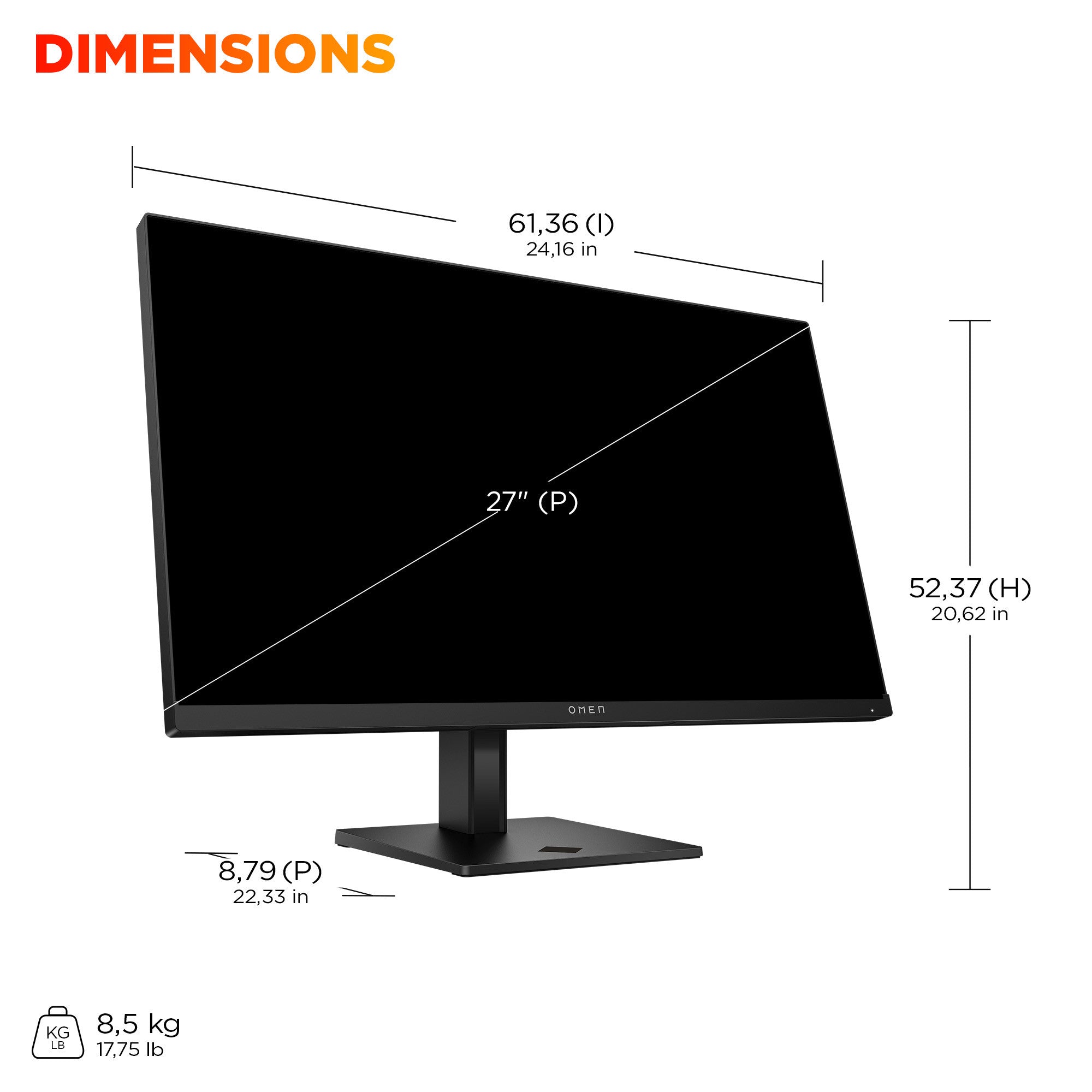 Écran gamer QHD 280 Hz OMEN 27 pouces – OMEN 27qs G2