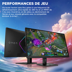 Écran gamer QHD 280 Hz OMEN 27 pouces – OMEN 27qs G2