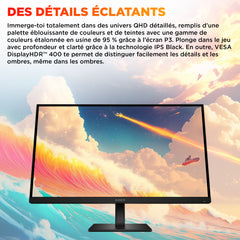 Écran gamer QHD 280 Hz OMEN 27 pouces – OMEN 27qs G2