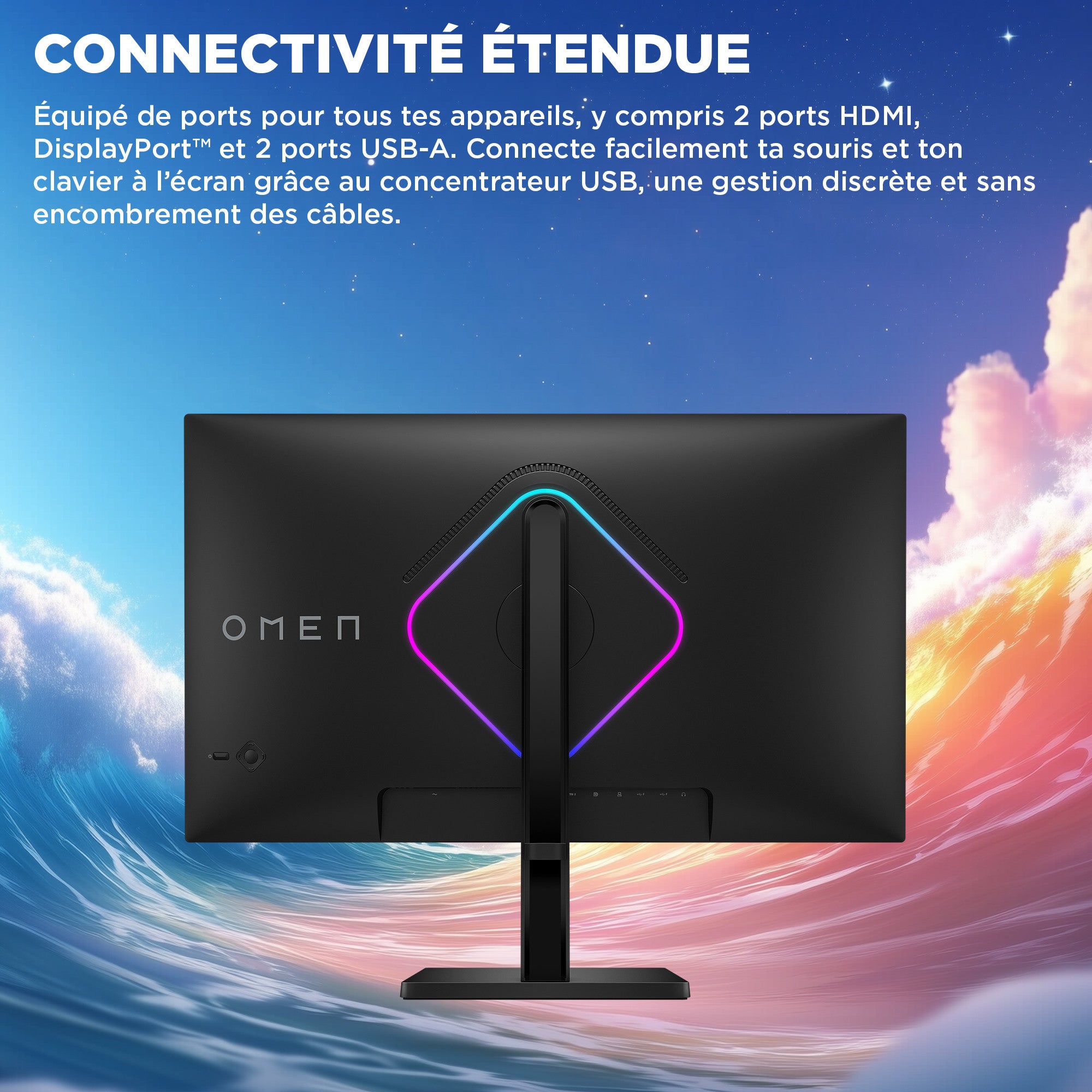 Écran gamer QHD 280 Hz OMEN 27 pouces – OMEN 27qs G2