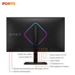 Écran gamer QHD 280 Hz OMEN 27 pouces – OMEN 27qs G2