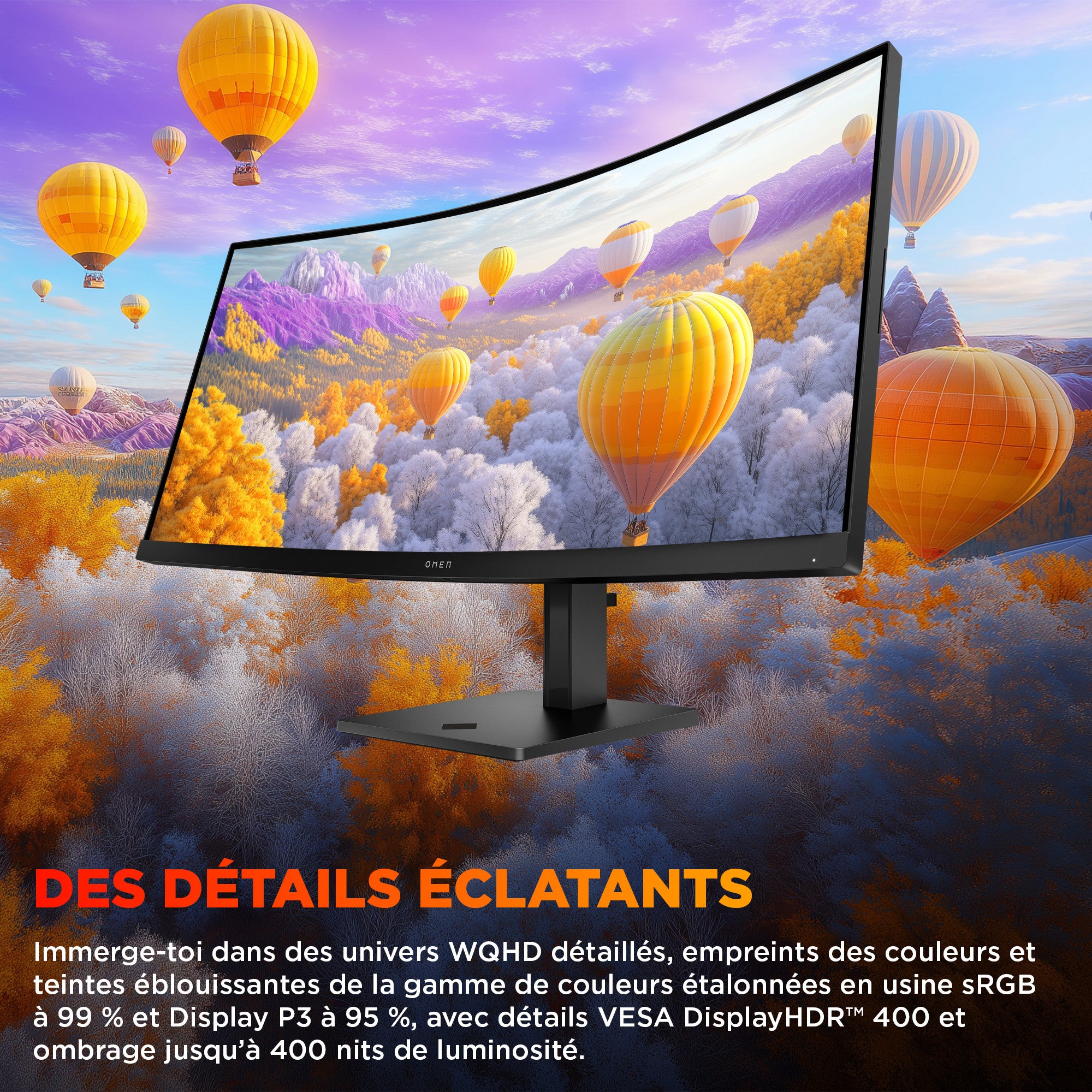 Écran gamer incurvé WQHD 180 Hz OMEN 34 pouces – OMEN 34c G2