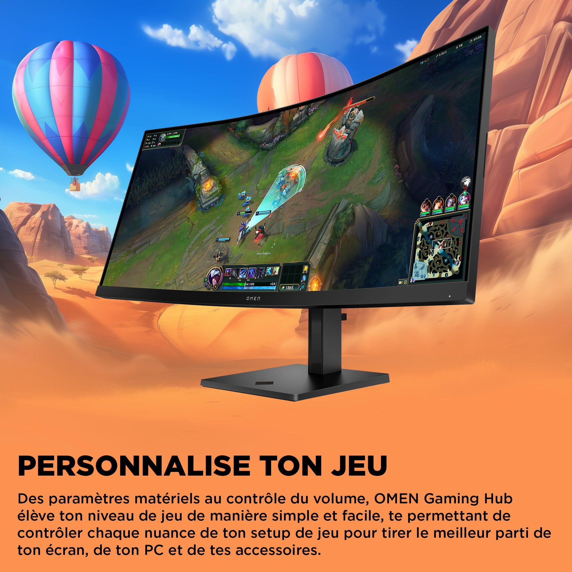 Écran gamer incurvé WQHD 180 Hz OMEN 34 pouces – OMEN 34c G2